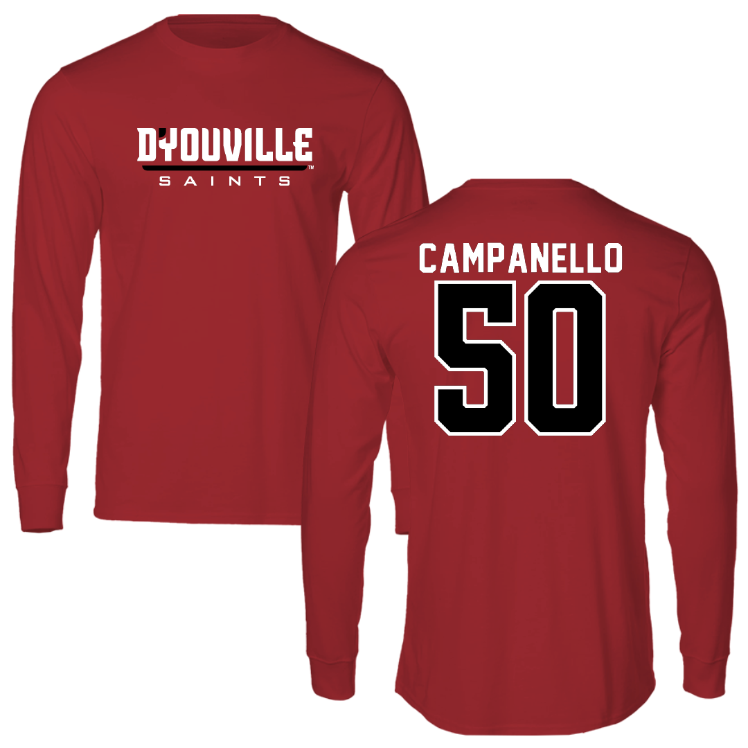 D'Youville University Bowling Canvas Red Long Sleeve - #50 Haley Campanello