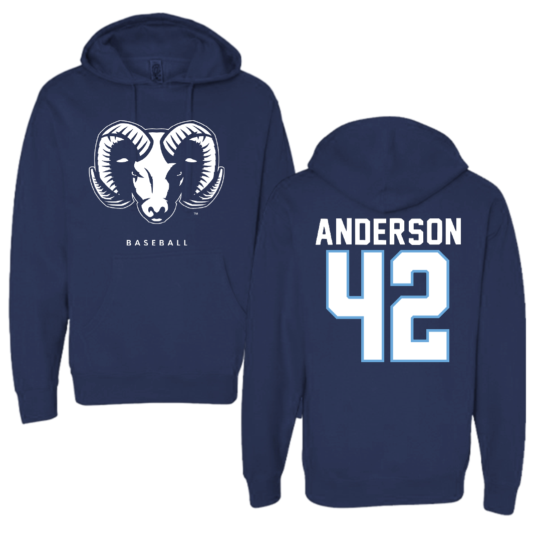 University of Rhode Island Baseball Navy Hoodie - #42 Michael Anderson