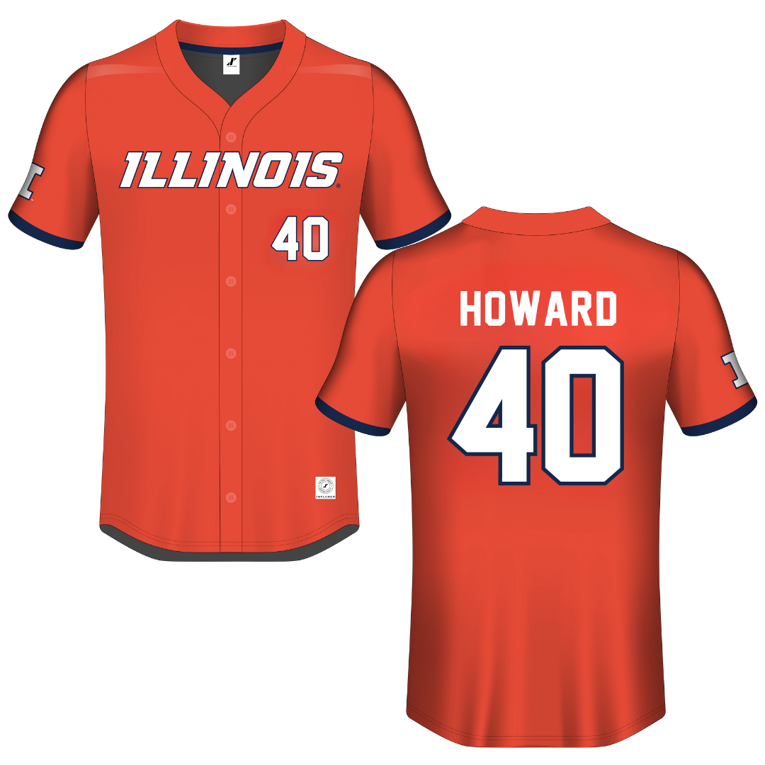University of Illinois Orange Button-Down Jersey - #40 Zoie Howard