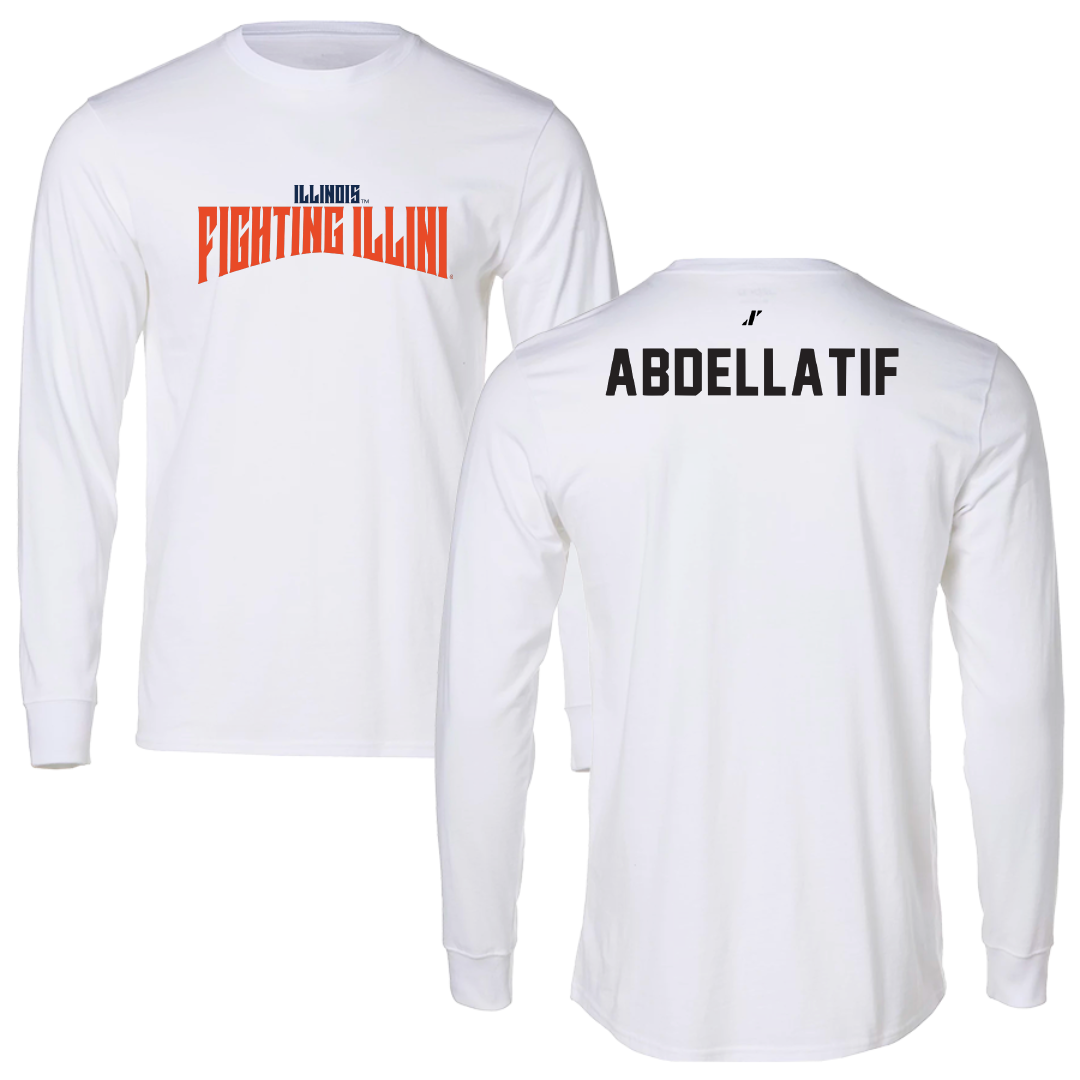 University of Illinois TF and XC White Classic Performance Long Sleeve - Noor Abdellatif