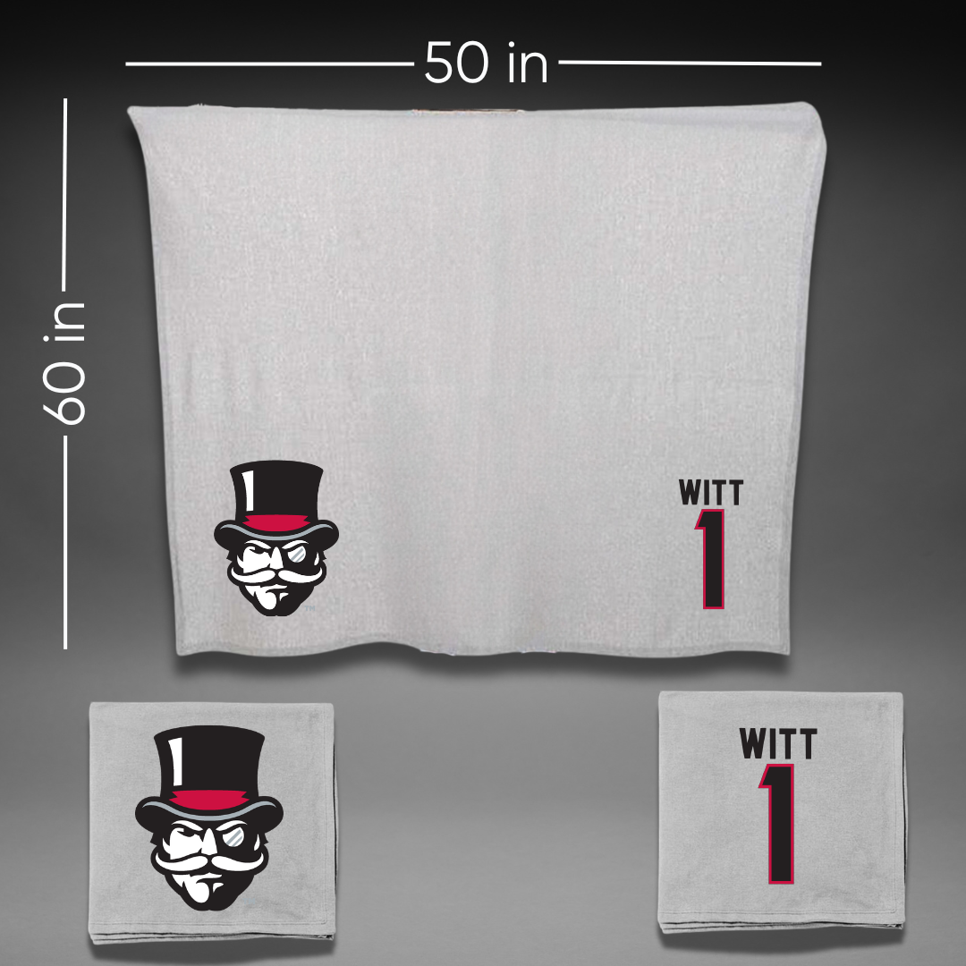 Austin Peay State University Basketball Gray Blanket - #1 Sai Witt