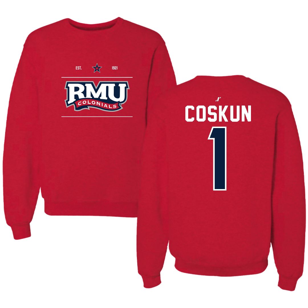Robert Morris University Basketball Red General Crewneck - #1 Tuana Coskun