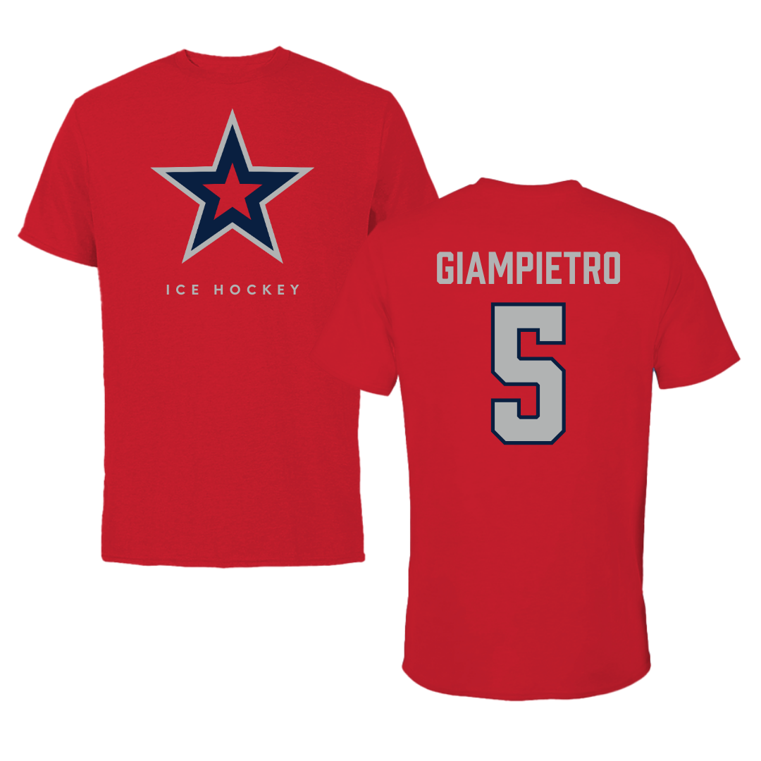 Robert Morris University Ice Hockey Red Performance Tee - #5 Alaina Giampietro