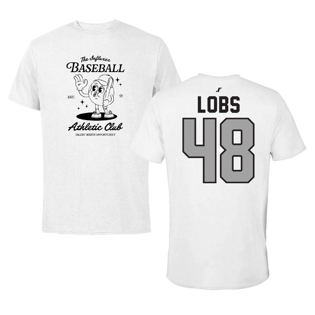 Baseball White Influxer Athletic Club Tee - #48 John Lobs