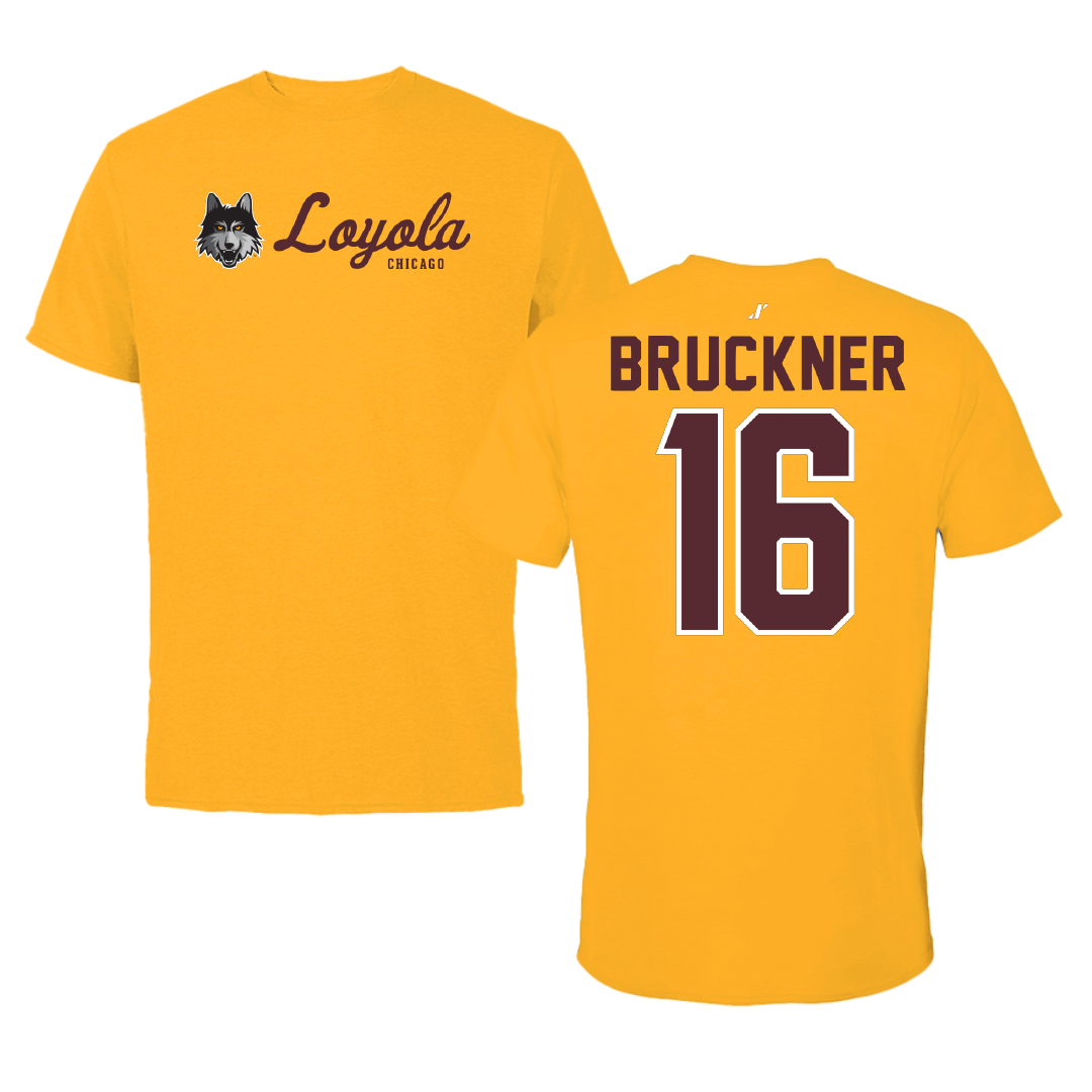 Loyola University-Chicago Volleyball Gold General Tee - #16 Jordan Bruckner