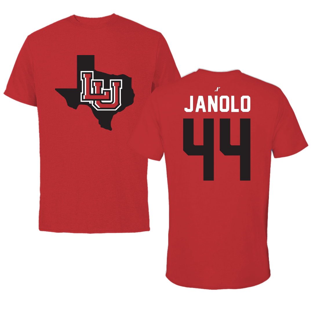 Lamar University Soccer Red State Performance Tee - #44 Maddie Janolo