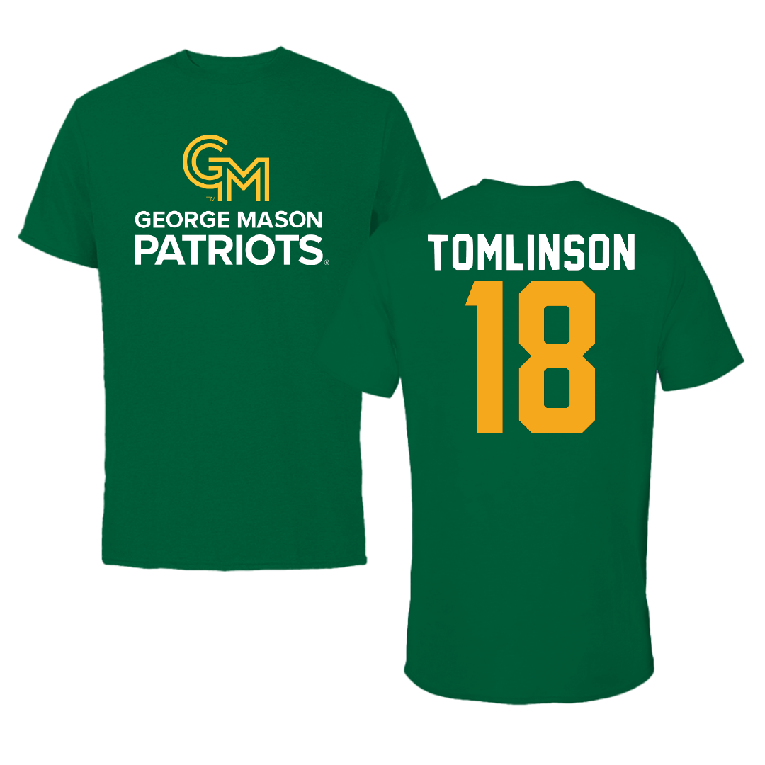 George Mason University Baseball Green Patriots Performance Tee - #18 Ty Tomlinson