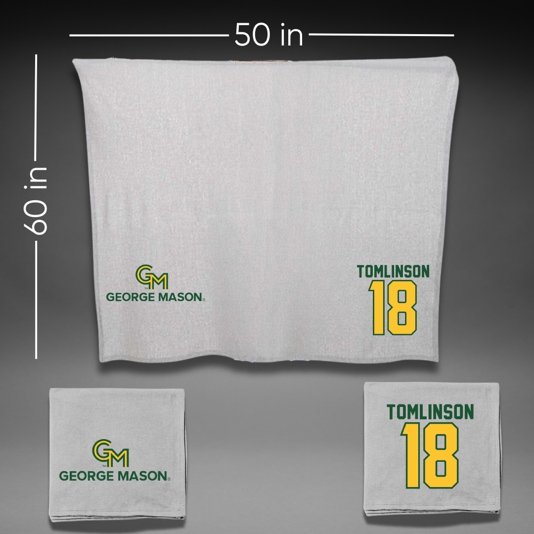 George Mason University Baseball Gray Blanket - #18 Ty Tomlinson