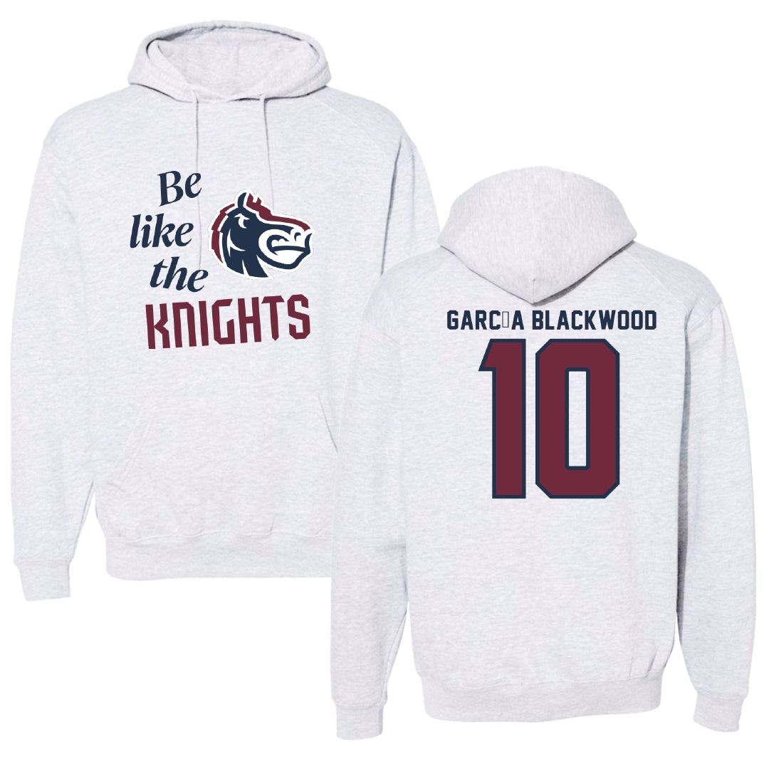 Fairleigh Dickinson University-Metropolitan Campus Basketball Light Gray Be Like Us Hoodie - #10 Dominique García Blackwood