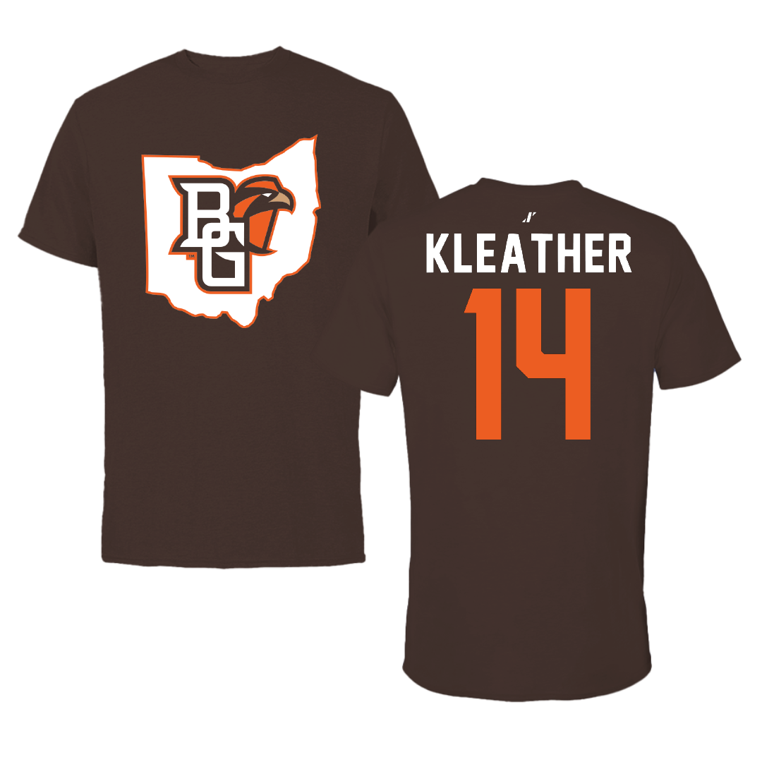Bowling Green State University Football Brown State Tee - #14 Jackson Kleather