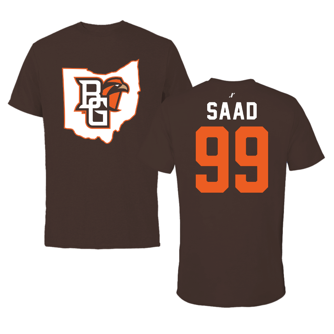 Bowling Green State University Football Brown State Tee - #99 Ali Saad