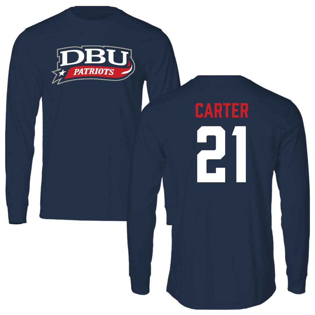 Dallas Baptist University Soccer Navy Long Sleeve - #21 Amiyah Carter