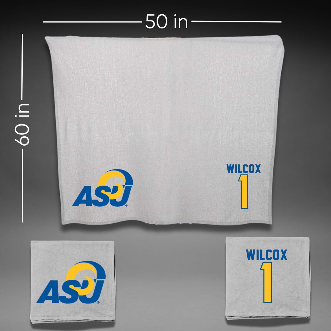 Angelo State University Football Gray Blanket - #1 Brayden Wilcox