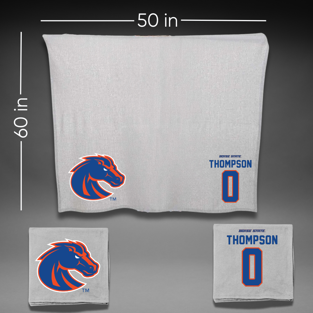 Boise State University Basketball Gray Blanket - #0 Tatum Thompson
