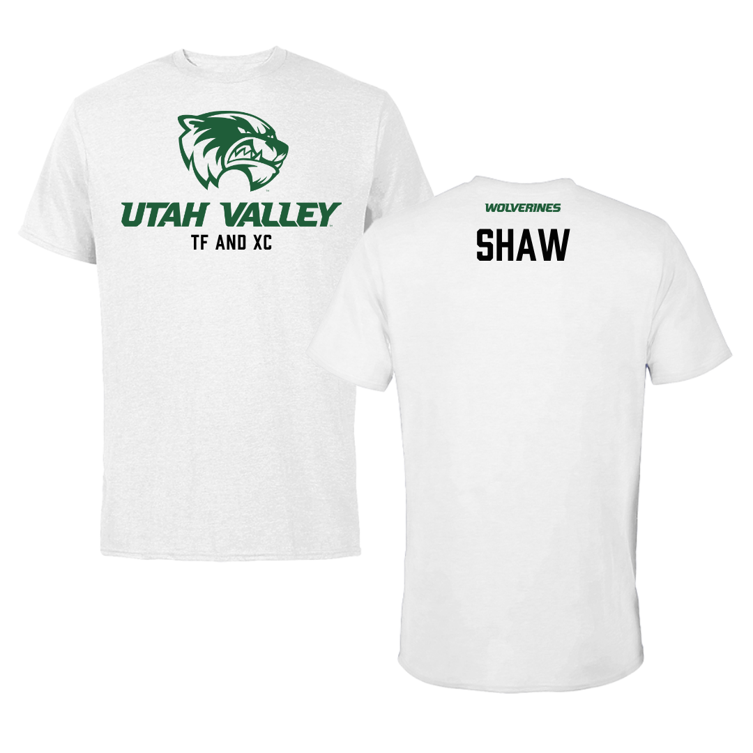 Utah Valley University TF and XC White Performance Tee - Elyssa Shaw
