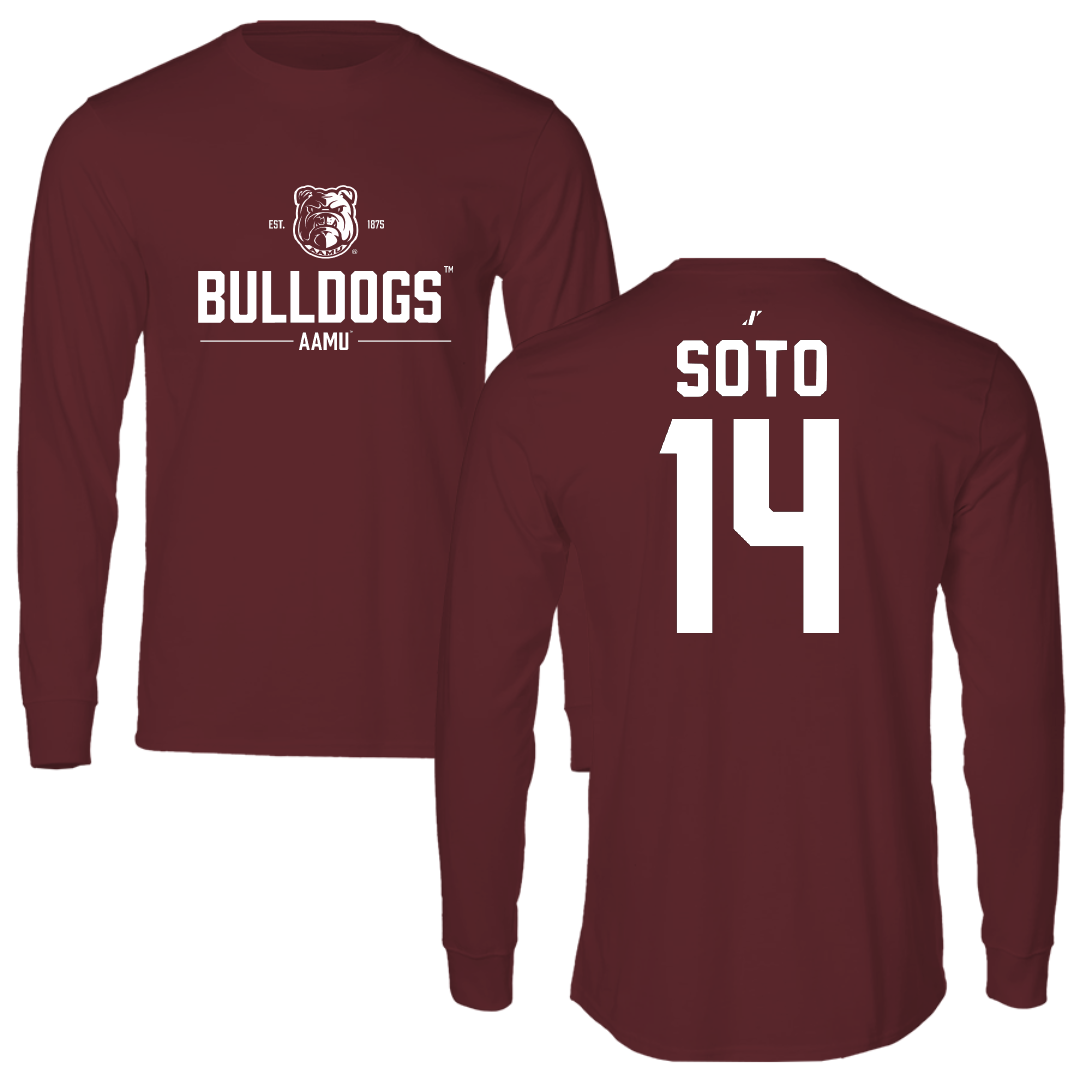 Alabama A&M University Baseball Maroon General Long Sleeve - #14 Christian Soto