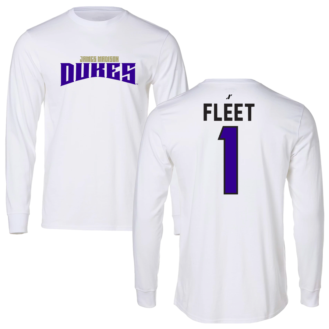 James Madison University Softball White Classic Long Sleeve - #1 Kirsten Fleet