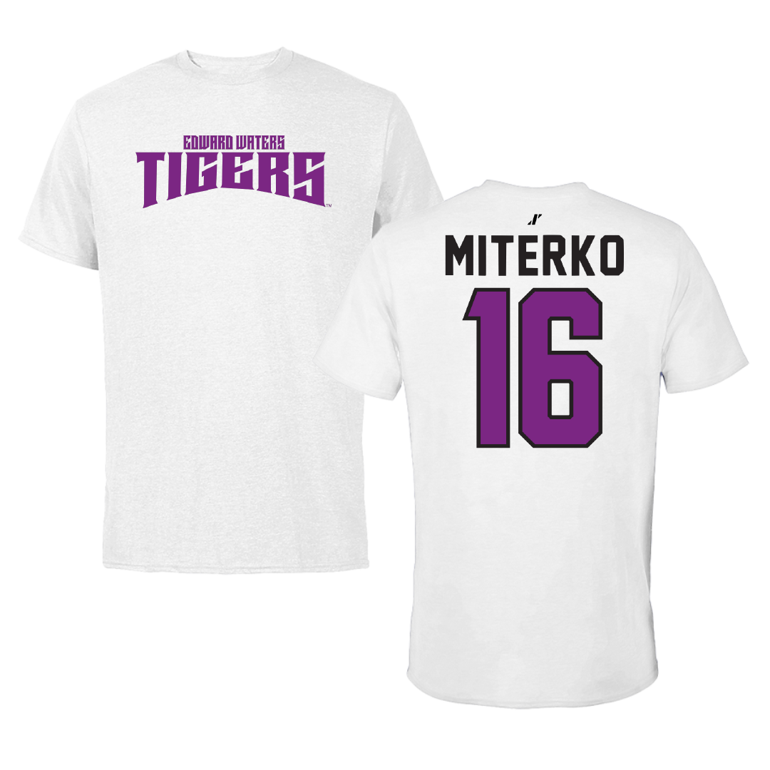 Edward Waters University Softball White Classic Performance Tee - #16 Victoria Miterko