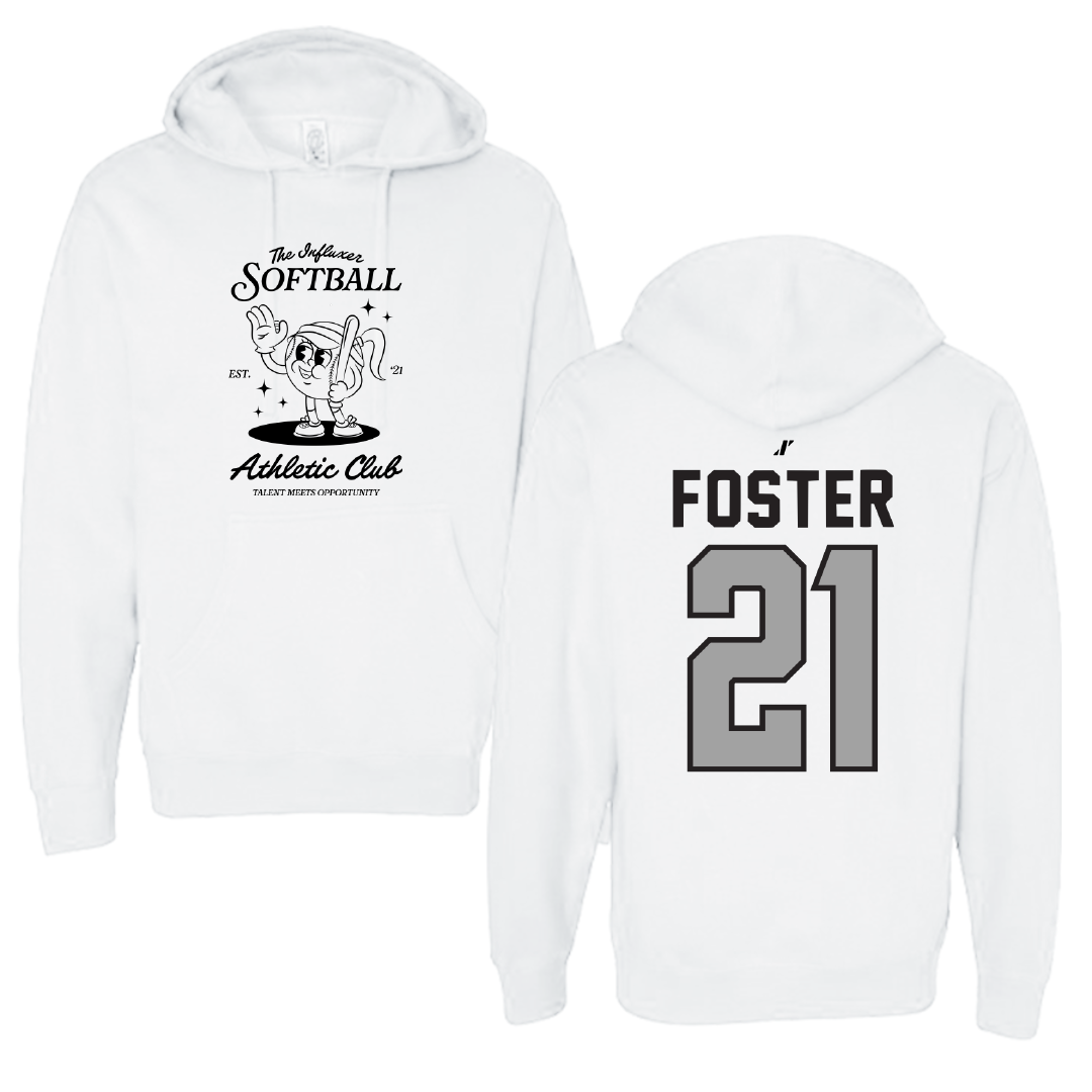 Softball White Influxer Athletic Club Hoodie - #21 Makenzie Foster