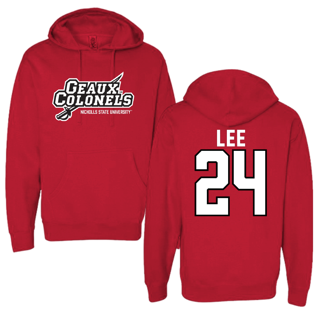 Nicholls State University Basketball Red General Hoodie - #24 Khia Lee