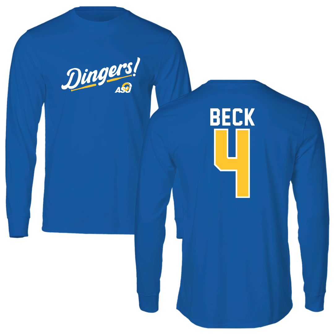 Angelo State University Baseball Blue Dingers Long Sleeve - #4 Austin Beck