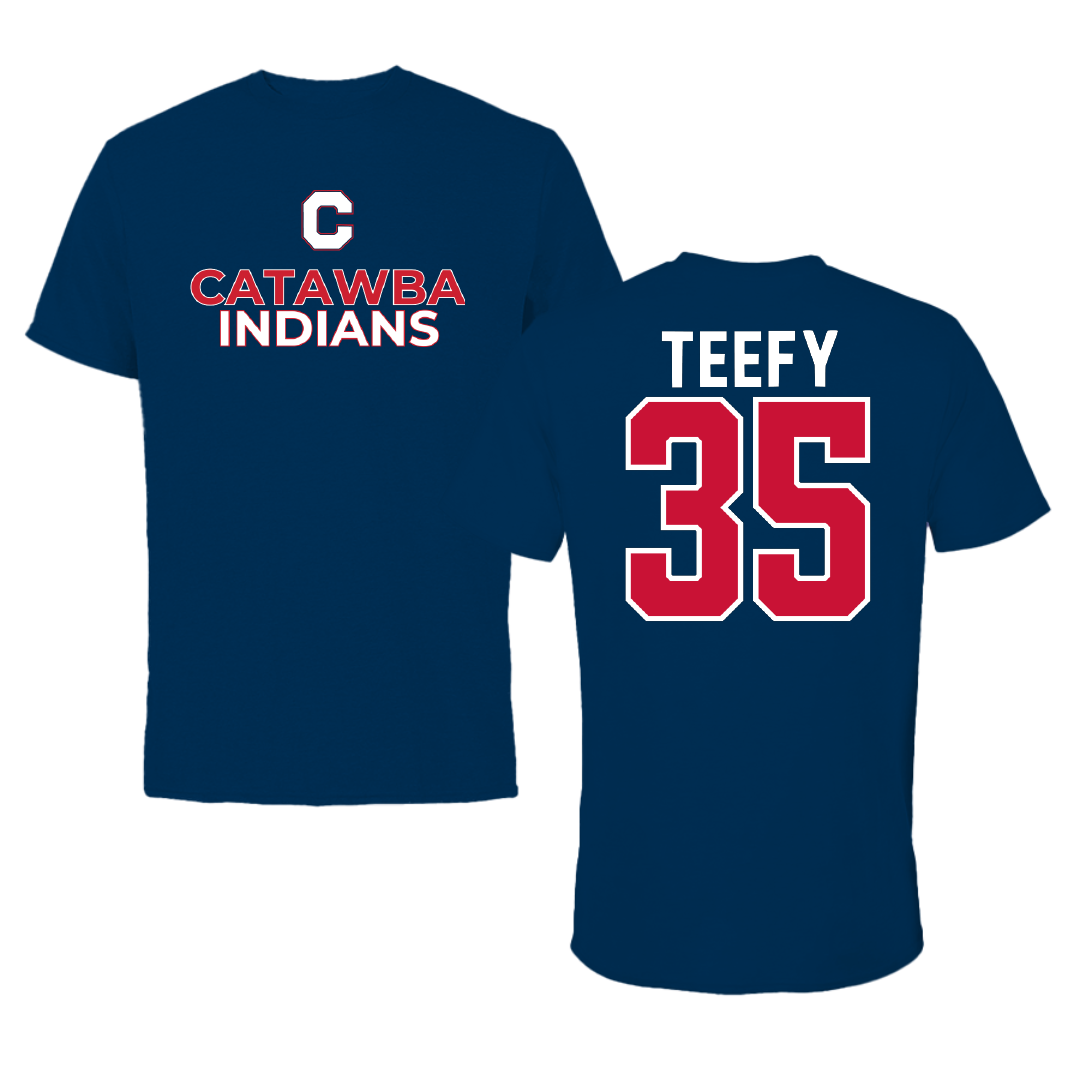 Catawba College Lacrosse Navy Tee - #35 Elijah Teefy