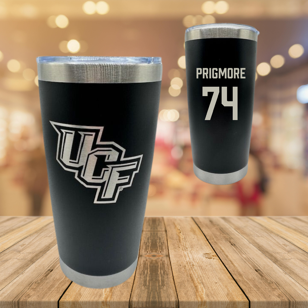 University of Central Florida Football Black Stainless Steel Tumbler - #74 Matthew Prigmore
