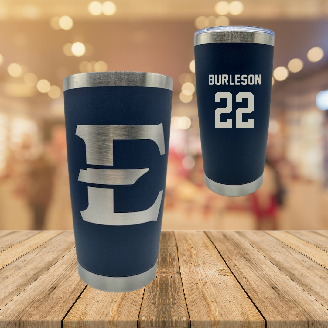 East Tennessee State University Soccer Navy Stainless Steel Tumbler - #22 Megan Burleson