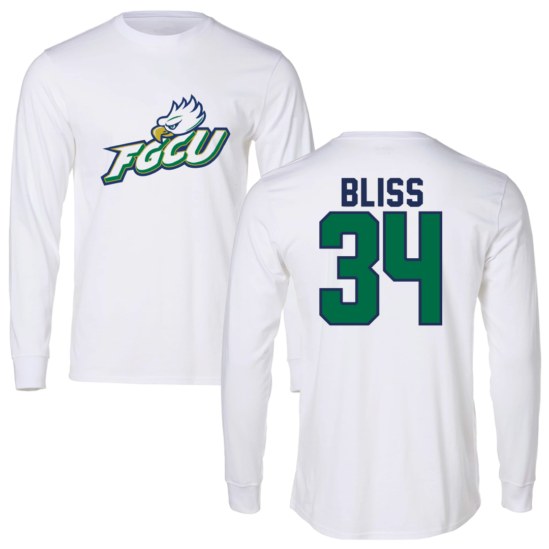 Florida Gulf Coast University Soccer White Performance Long Sleeve - #34 Camryn Bliss