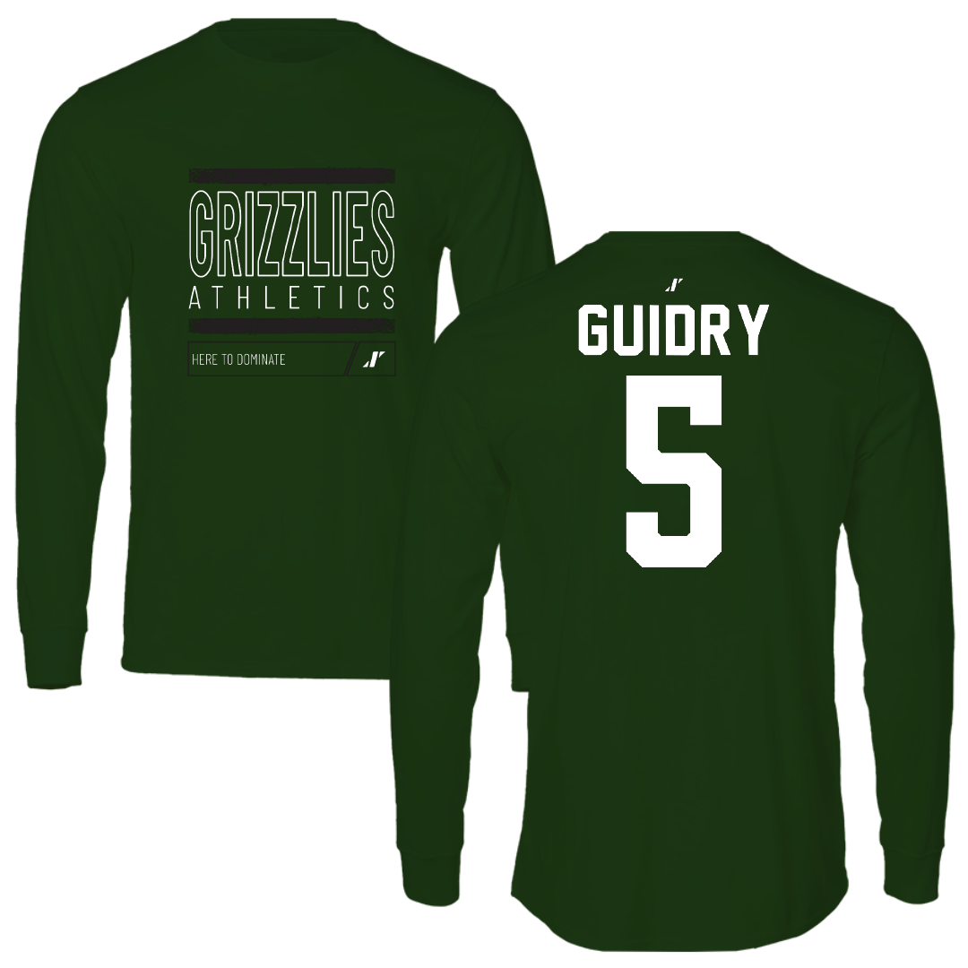 Adams State University Basketball Forest Green Dominate Performance Long Sleeve - #5 Jerrick Guidry