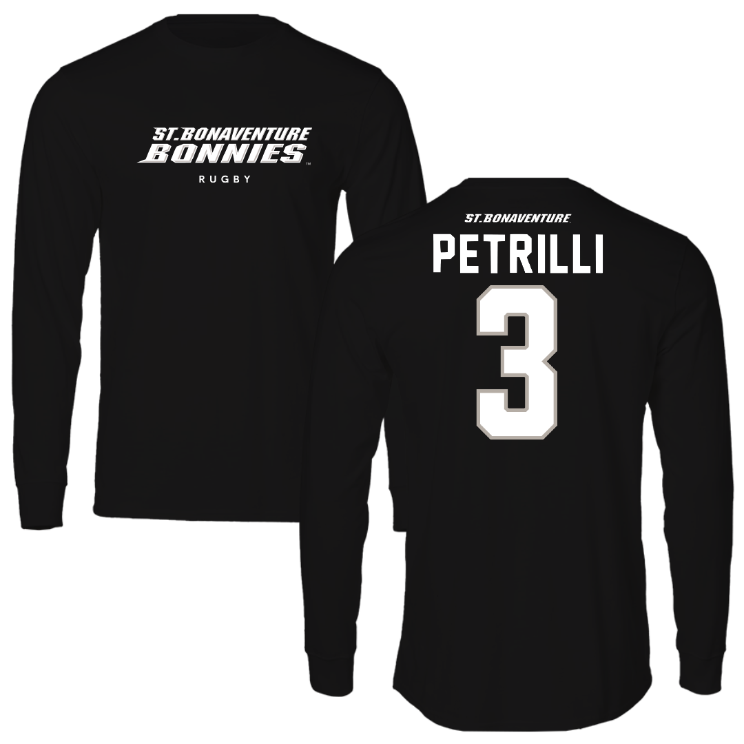 St. Bonaventure University Rugby Black Long Sleeve - #3 Timothy Petrilli