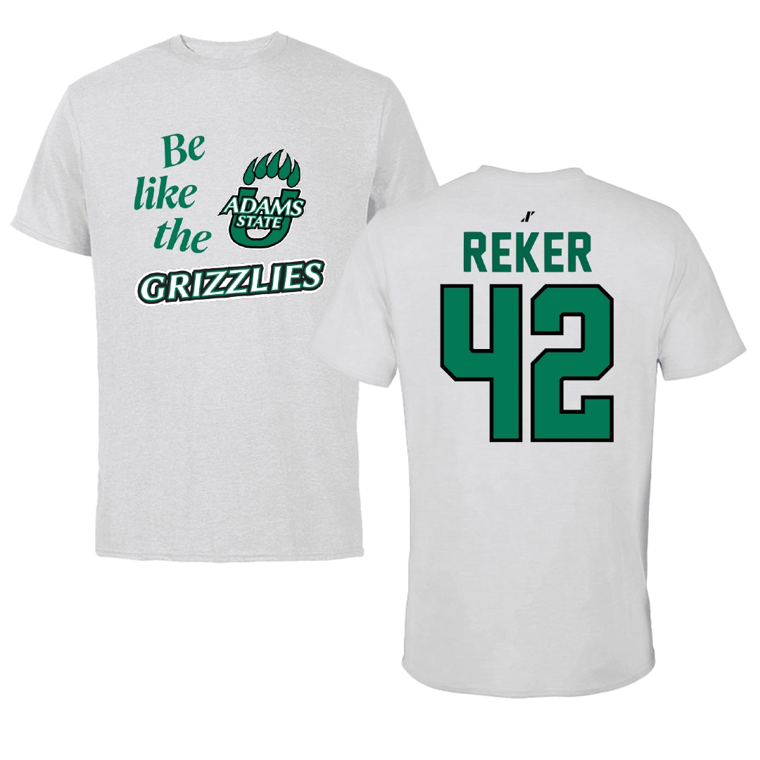 Adams State University Baseball Light Gray Be Like Us Performance Tee - #42 Seth Reker