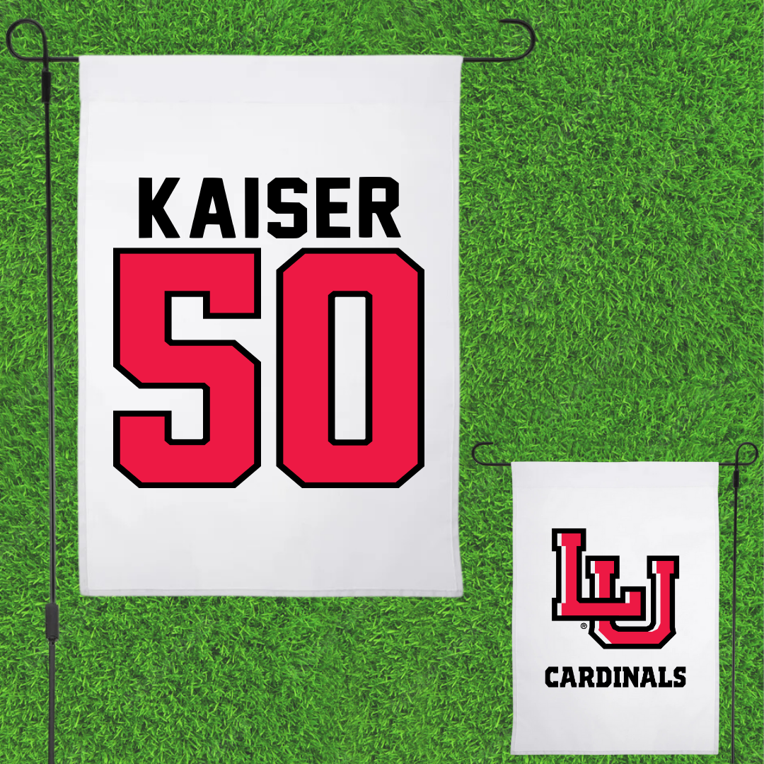 Lamar University Baseball White Garden Flag - #50 Connor Kaiser