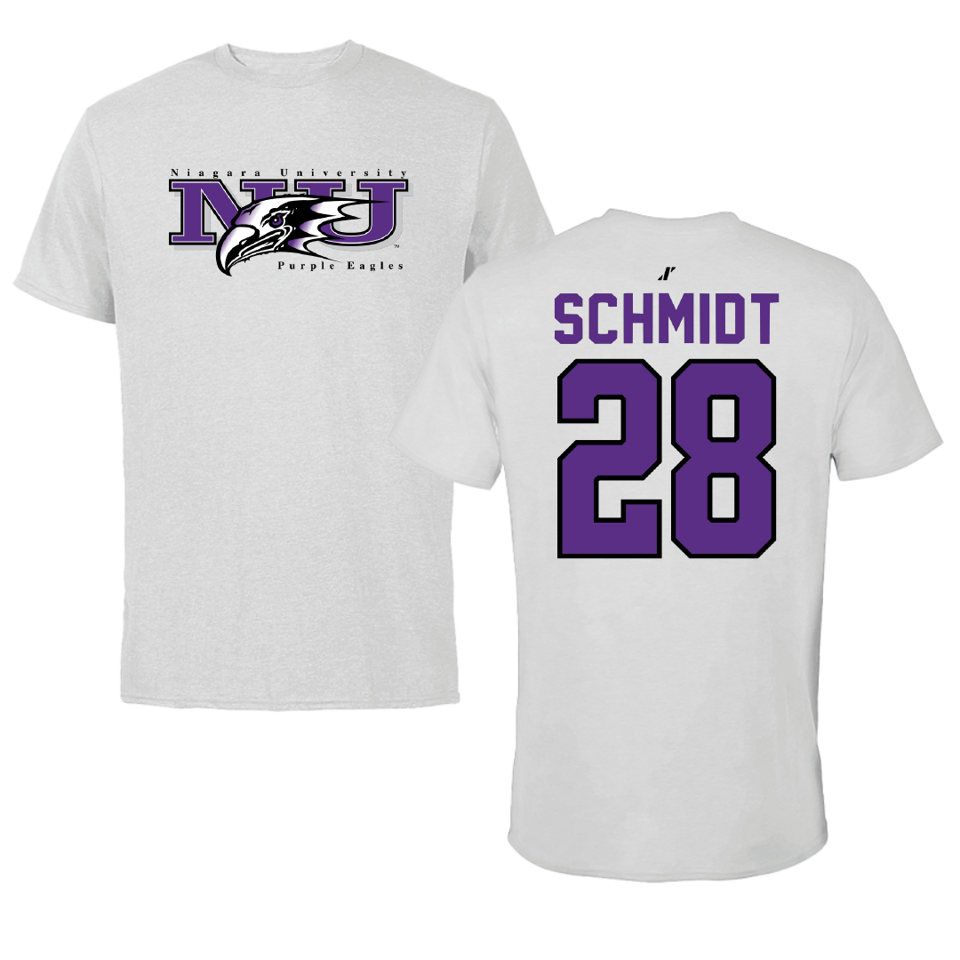Niagara University Soccer Light Gray Tee - #28 Izzy Schmidt