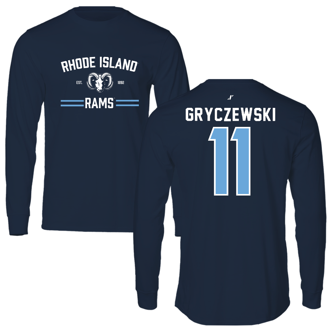 University of Rhode Island Soccer Navy General Performance Long Sleeve - #11 Patrick Gryczewski