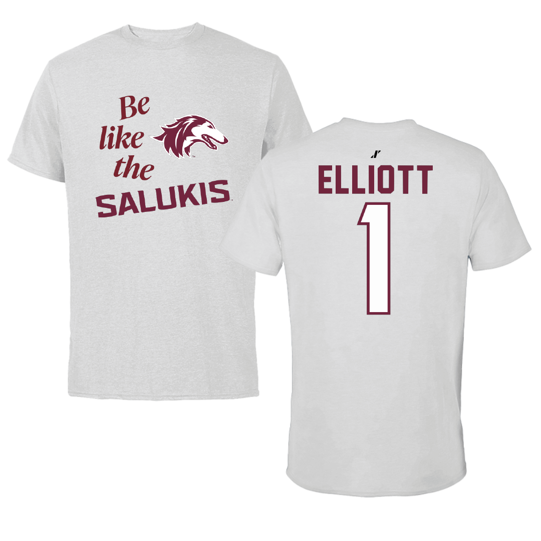 Southern Illinois University at Carbondale Football Light Gray Be Like Us Performance Tee - #1 Romeir Elliott