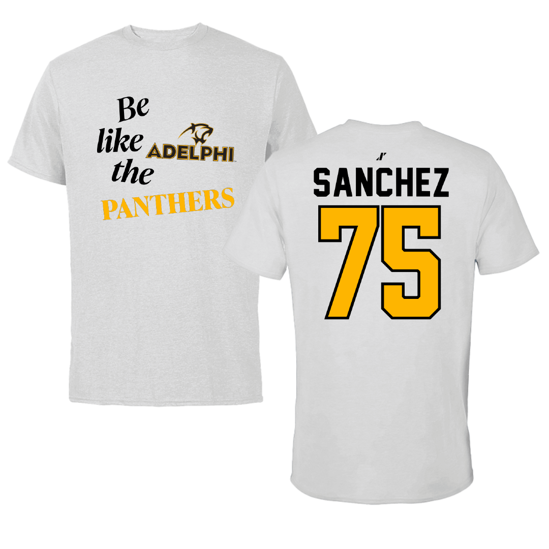 Adelphi University Bowling Light Gray Be Like Us Performance Tee - #75 Jillian Sanchez