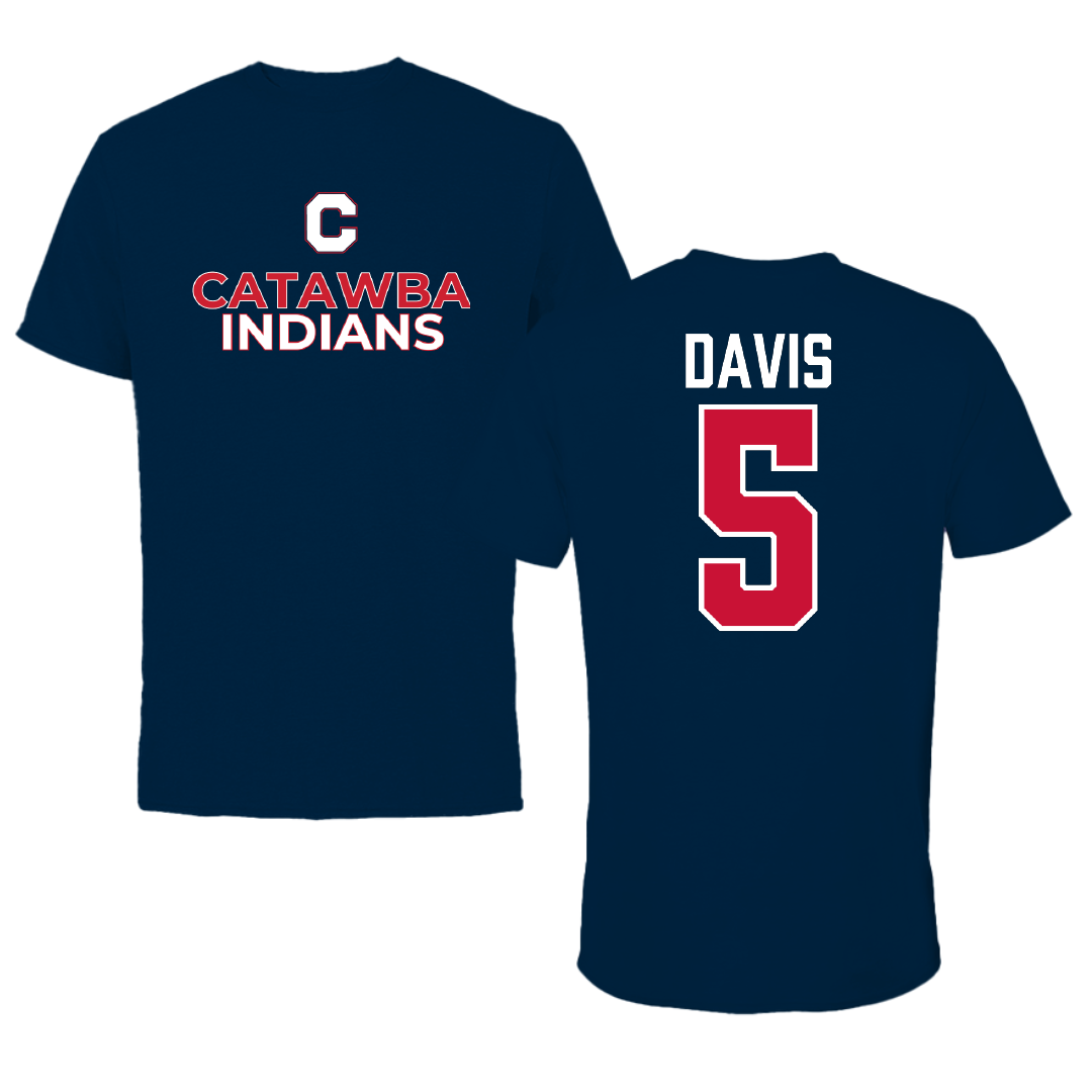 Catawba College Football Navy Tee - #5 Jaylin Davis
