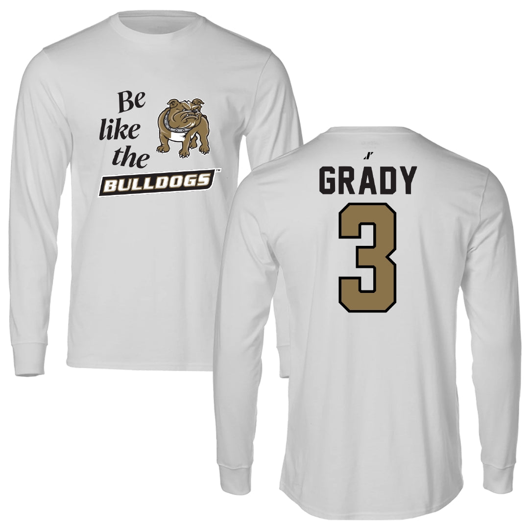 Bryant University Baseball Light Gray Be Like Us Long Sleeve - #3 Shea Grady