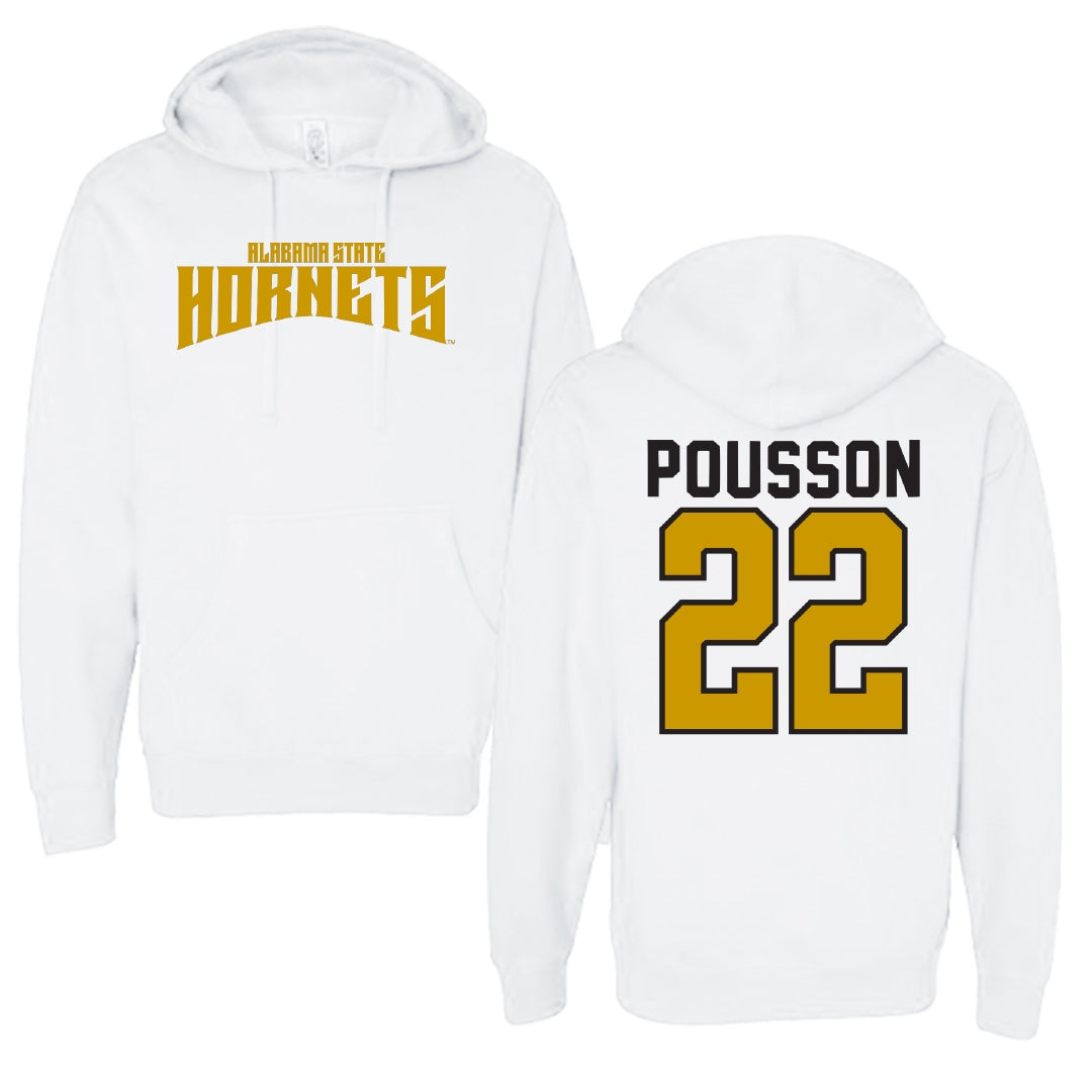 Alabama State University Softball White Classic Hoodie - #22 Kohanna Pousson