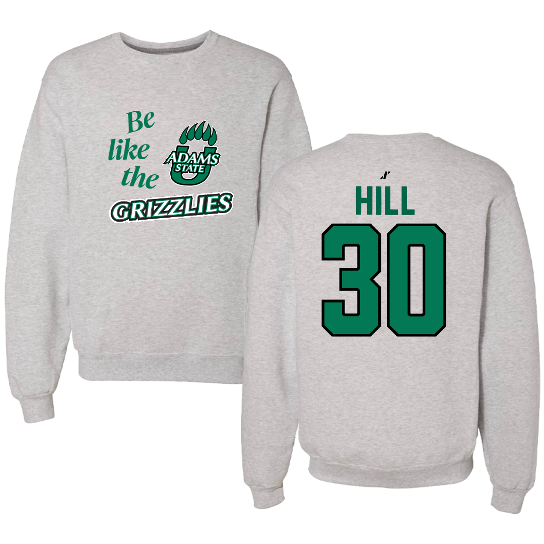 Adams State University Basketball Light Gray Be Like Us Crewneck - #30 Taejhuan Hill