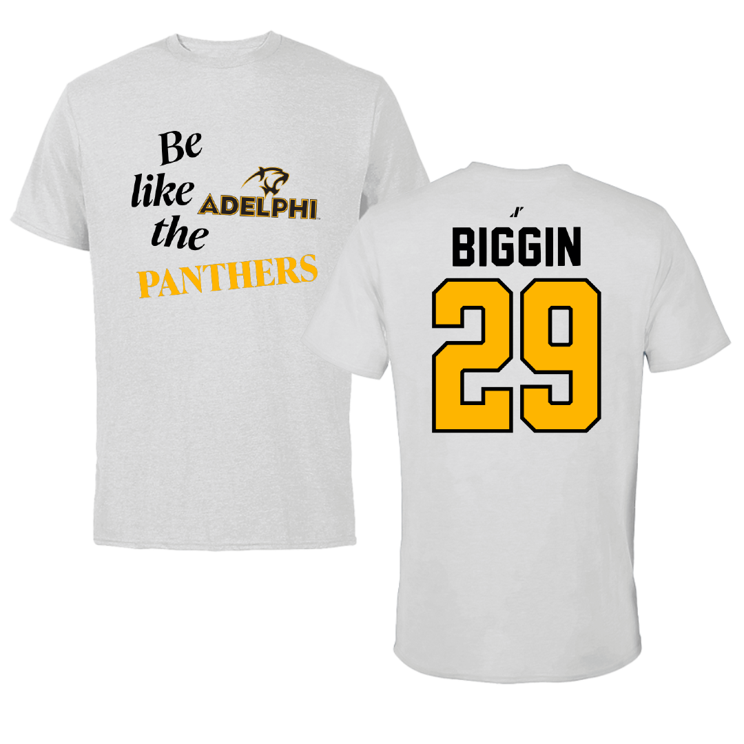 Adelphi University Field Hockey Light Gray Be Like Us Performance Tee - #29 Emiline Biggin