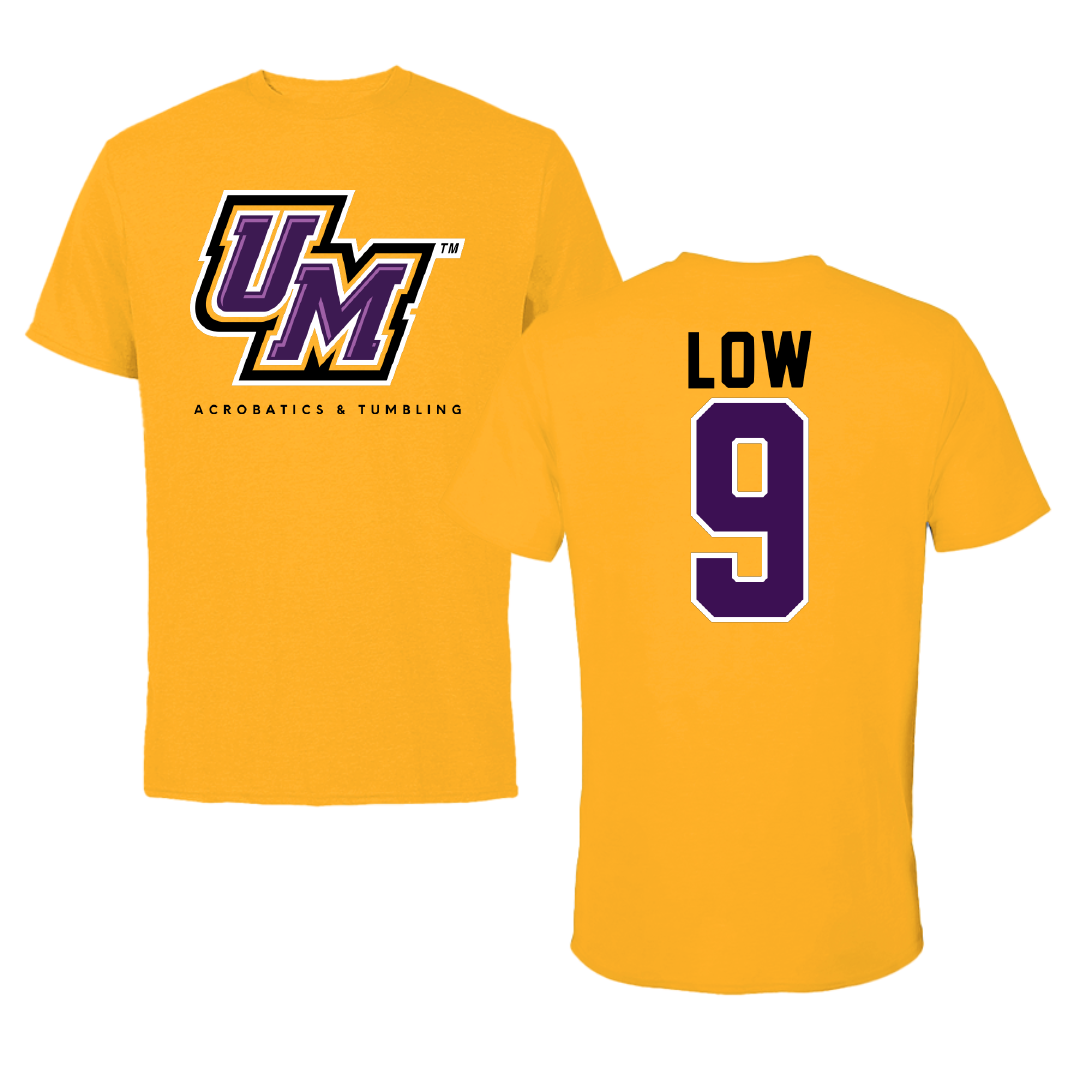 University of Montevallo Acrobatics & Tumbling Gold Tee - #9 Mel Low