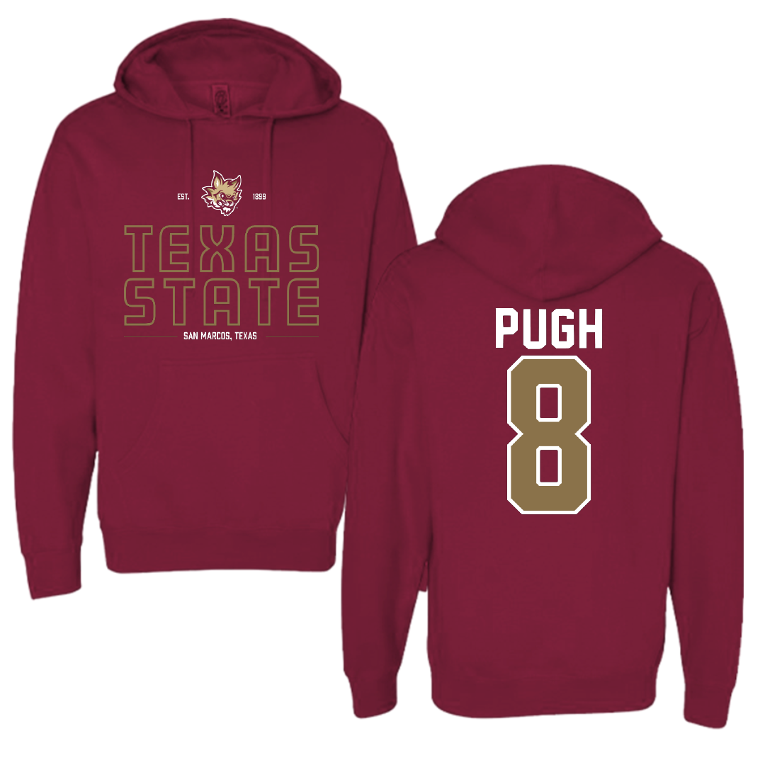 Texas State University Baseball Maroon General Hoodie - #8 Samson Pugh