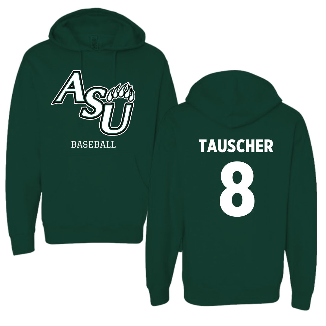 Adams State University Baseball Forest Green Block Hoodie - #8 Ayden Tauscher