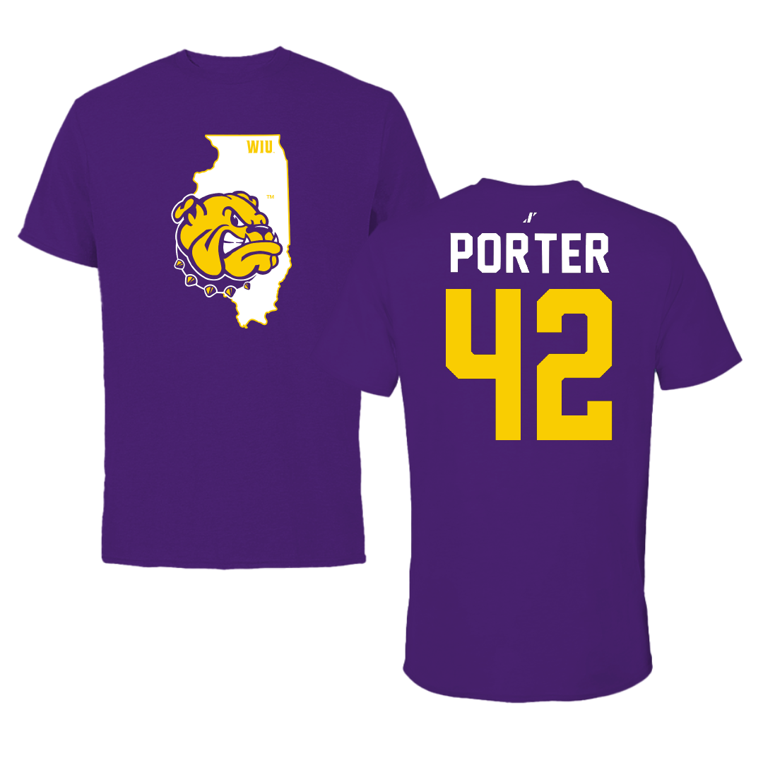 Western Illinois University Softball Purple State Performance Tee - #42 Kayden Porter