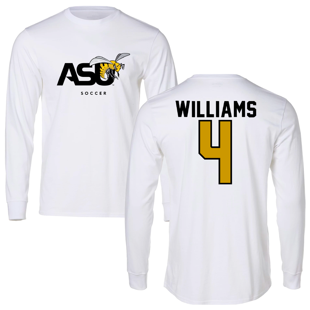 Alabama State University Soccer White Long Sleeve - #4 Tatyana Williams