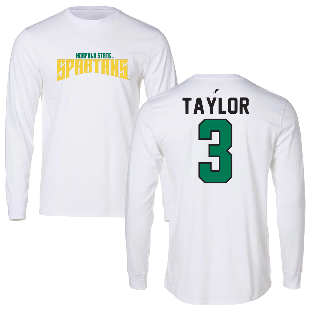 Norfolk State University Softball White Classic Performance Long Sleeve - #3 Victoria Taylor