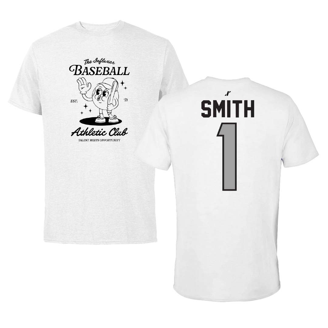 Baseball White Influxer Athletic Club Tee - #1 Elijah Smith