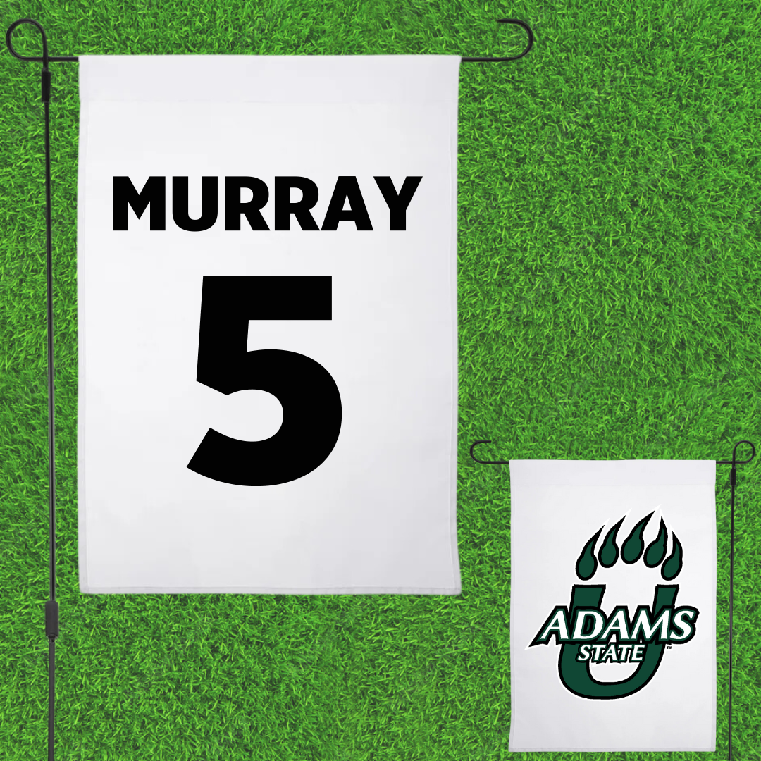 Adams State University Baseball White Garden Flag - #5 Connor Murray